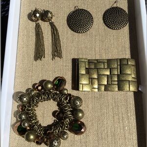 Cookie Lee Antique Brass Bracelets & Earrings
